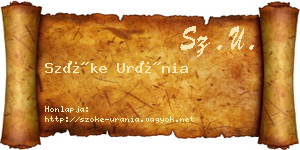 Szőke Uránia névjegykártya